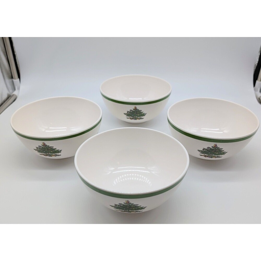 Set of 4 Spode Christmas Tree Melamine Bowls 6" Children’s Bowls